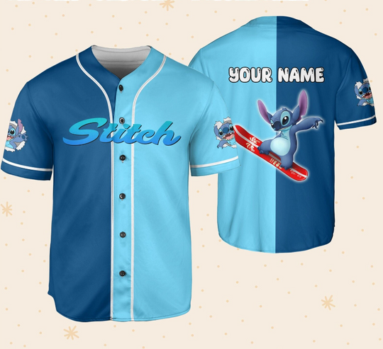 Discover Personalized Stitch Surfing Summer Is Calling Baseball Jersey