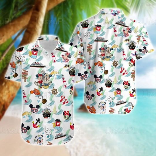 Mickey Minnie Mouse Beach Vibes Summer Cruise Hawaiian Shirt