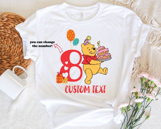 Disney Winnie The Pooh Birthday Shirt, Disney Custom Birthday Shirt, Pooh Birthday Party Shirt