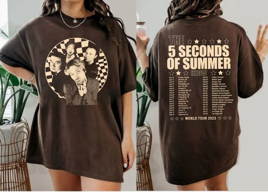 Discover The 5SOS show tracklist, 5SOS world tour 2023 Music Shirt