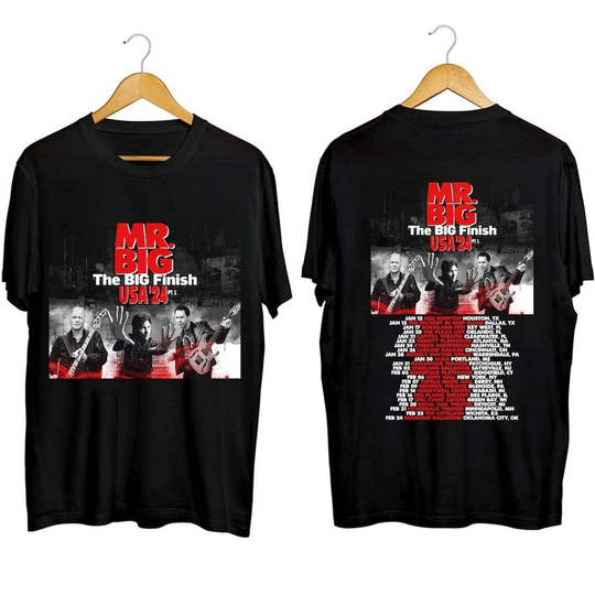 Discover Mr Big The Big Finish Tour 2024 T-Shirt Black Gift Fans Music