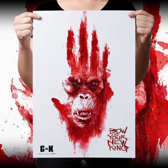 God zilla x Kong: The New Empire "Red Titan Hand" Poster