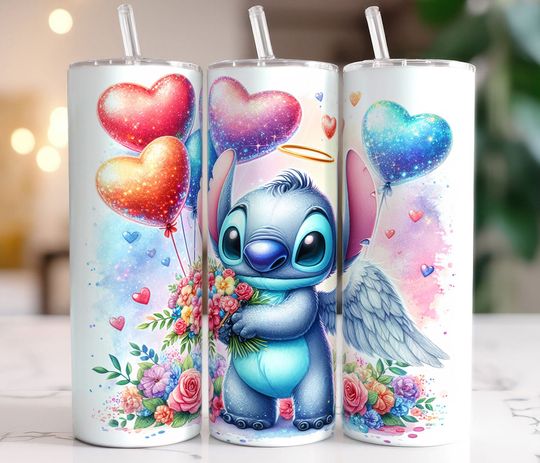 Discover Cartoon Valentine 20oz Tumbler With Lip And Straw