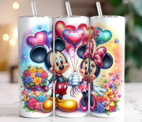 Discover Cute Mouse Valentine 20oz Tumbler With Lip And Straw