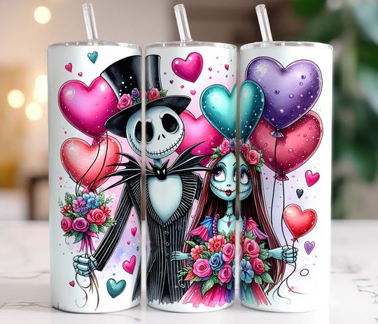 Discover Jack And Sally 20oz Tumbler With Lip And Straw