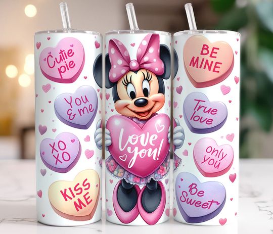 Discover Cute Valentine Mouse 20oz Tumbler With Lip And Straw