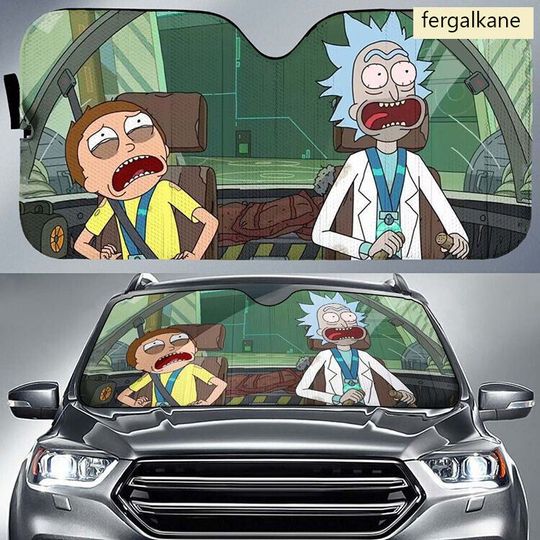 Rick And Rickandmorty Car Sun Shade Car Windshield, Rick And Rickandmorty Auto Sunshade
