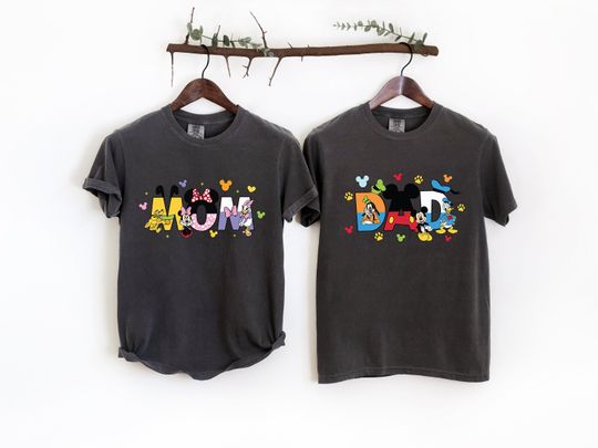 Disney Mom and Dad  Shirts, Mickey Dad Shirt, Minnie Mom Shirt, Custom Disney Family Shirt