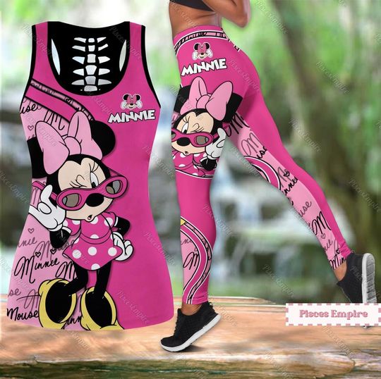 Minnie Mouse Tank Top, Disney Minnie Leggings, Minnie Mouse Workout Tank