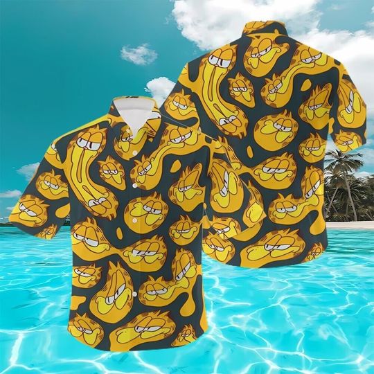 Funny Garfield Character Hawaiian, Garfield Hawaiian Shirt