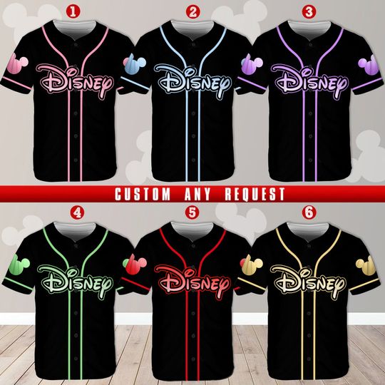 Personalized Disney Baseball Jersey, Magic Kingdom Jersey For Baseball Fan Disney Lovers