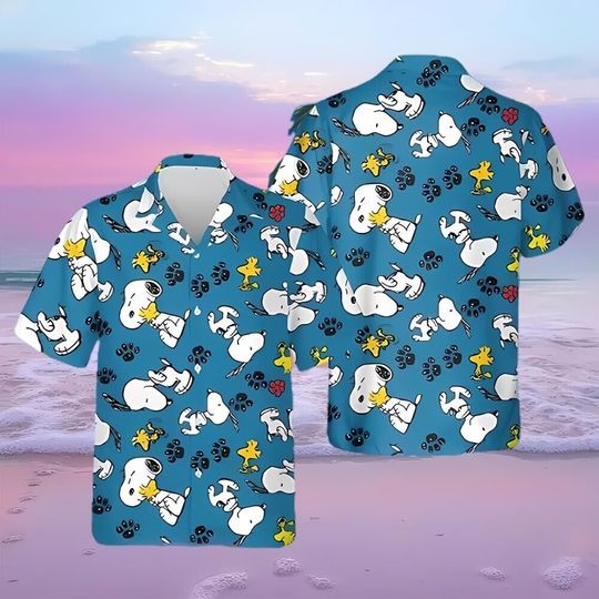 Discover Peanut Walking Cartoon Patterns Hawaiian Shirt