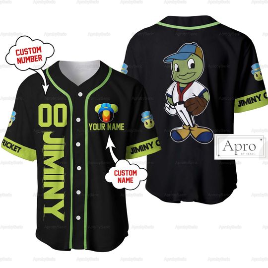 Personalized Jiminy Cricket Jersey Pinocchio Baseball Jersey