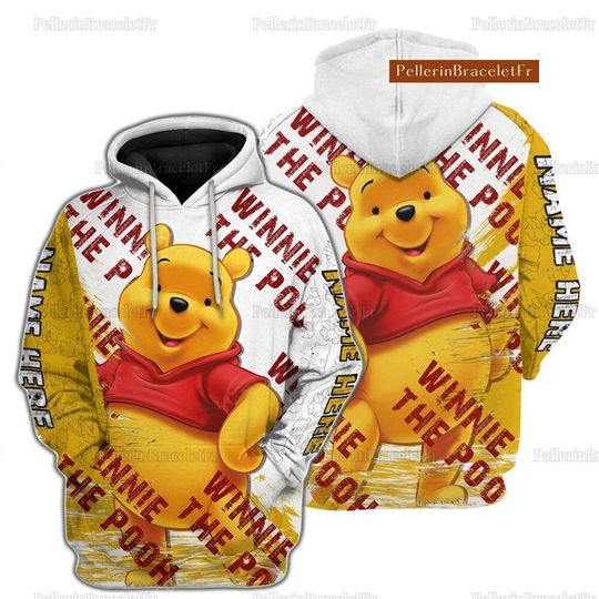 Winnie The Pooh Hoodie, Disney Winnie The Pooh Hoodie 3d, Cartoon Hoodie