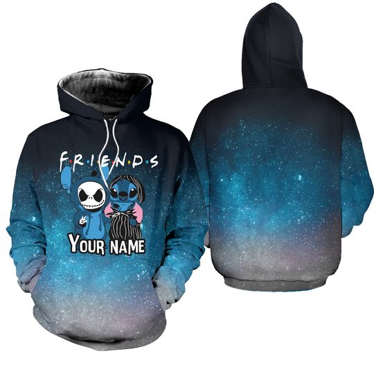 Personlized Disney Stitch Friends 3D Hoodie