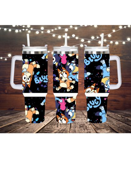 BlueyDad Tumbler, BlueyDad Family Tumbler 40 oz with Handle