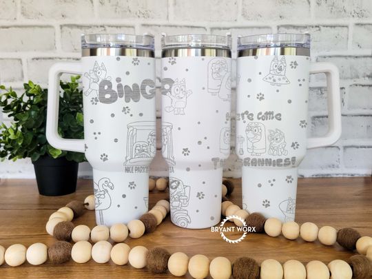 BlueyDad Tumbler, BlueyDad Family Tumbler 40 oz with Handle