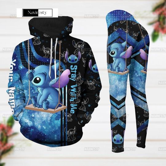 Stitch Hoodie Legging Set, Stitch Yoga Legging,  Disney Stitch Sweater Legging, Stitch Stay With Me Shirt
