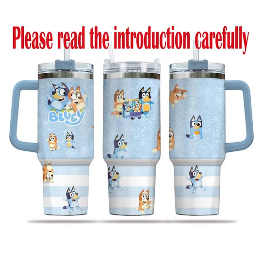BlueyDad Tumbler, BlueyDad Family Tumbler 40 oz with Handle