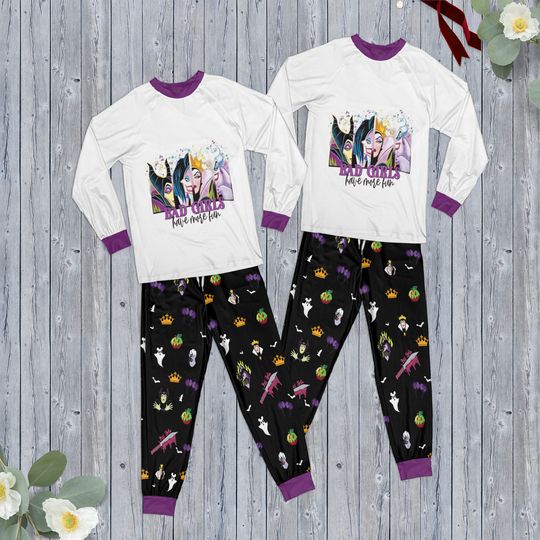 Disney Villains Holiday Pajamas, Bad Girls Have More Fun Pajamas, Disney Family Pajamas.