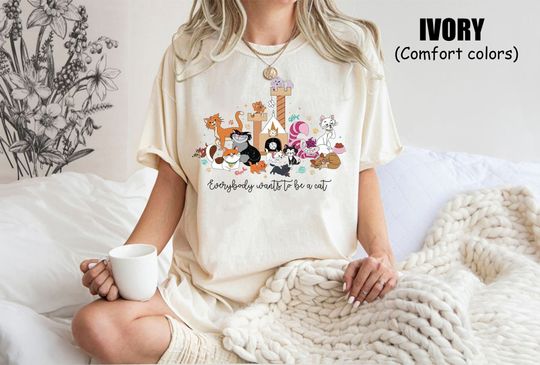 Disney Cat All Characters  Shirt, Everybody Wants to Be A Cat, Cheshire Cat, Cat Mom Shirt
