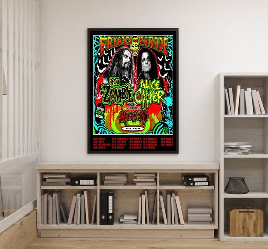 Rob Zombie And Alice Cooper Tour Freaks On Parade Tour 2023 Poster