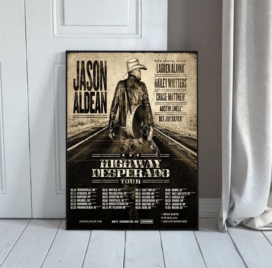 Jason Aldean highway desperado 2024 tour poster