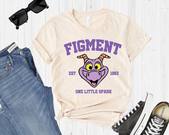 Disney Figment Shirt, One Little Spark Tee, Disneyland Purple Dragon Shirt