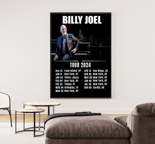 Billy Joel World Tour 2024 Poster, Billy Joel Poster