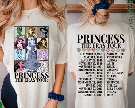 Princess Eras Tour Shirt, Disneyland Rapunzel Princess Tour Tee, Princess Characters Shirt