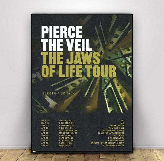 Pierce The Veil announce UK and Europe arena Tour 2024 poster
