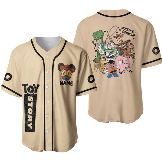 Discover Personalized Disney Toy Story Retro Woody's Roundup Baseball Jersey