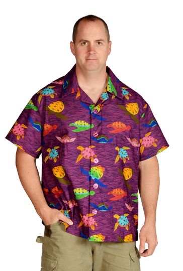 Discover Hawaiian Purple Turtle Shirt