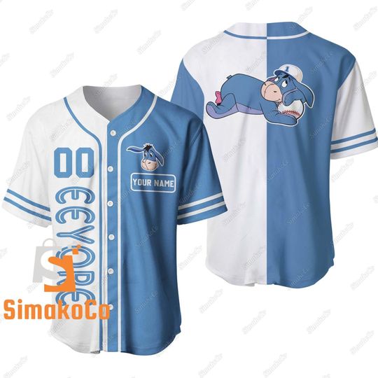 Eeyore Baseball Jersey, Eeyore Jersey Shirt, Eeyore Shirt, Winnie The Pooh Shirt, Disney Eeyore Shirt