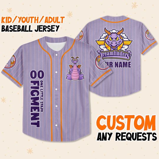 Custom Disney Figment Little Spark Stripe Color, Custom Jersey