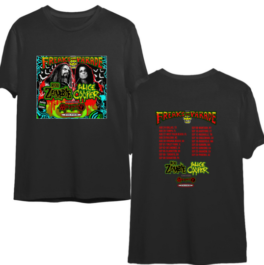 Rob Zombie and Alice Cooper Freaks on Parade Tour Shirt