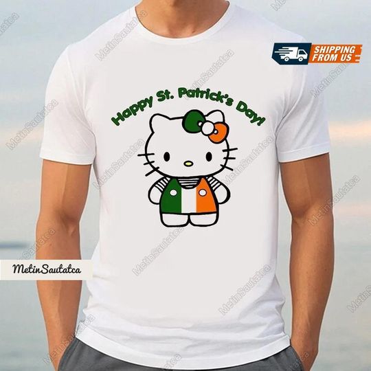 Hello Kitty Shirt, Happy St Patrick's Day Shirt, Hello Kitty St Patrick's Day Shirt