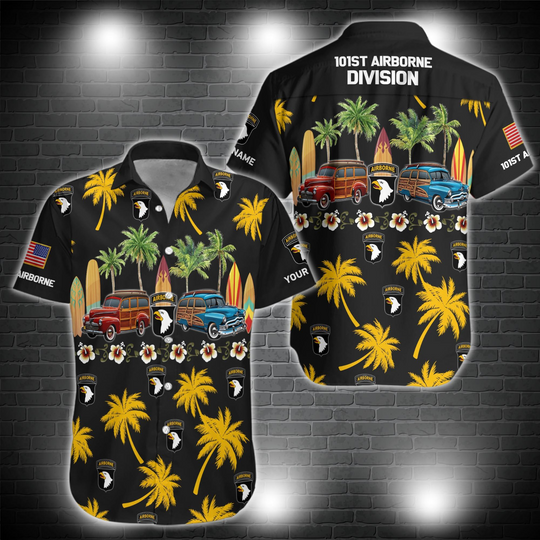 101St Airborne Division Hawaii Shirt, Military Hawaii Shirt