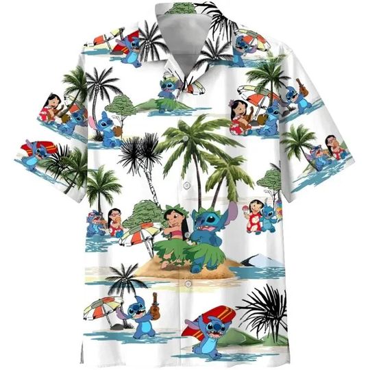 Stitch Hawaii Beach Hot Summer Shirt Disney Hawaiian Shirt