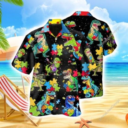 Discover Autism Awareness Hawaiian Shirt, Neurodiversity Shirt, Autistic Pride Shirt