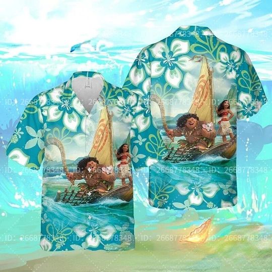 Disney Moana and Maui Hawaiian Shirt Disneyland Trip Hawaiian Shirt