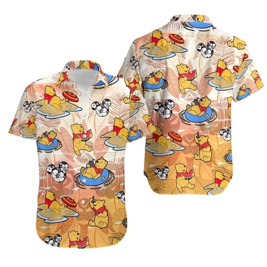 Pooh Swimming Beach Disney Hawaiian Shirt