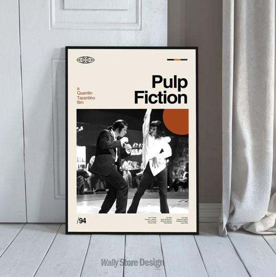 Pulp Fiction Movie Poster, Pulp Fiction Print, Modern Movie Poster