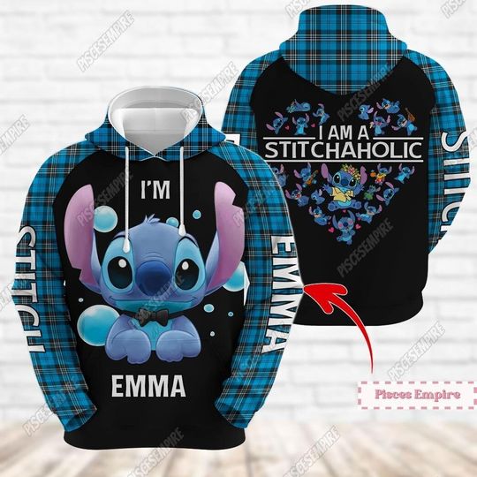 Stitch Hoodies, Cute Stitch 3D Hoodie, Stitch Disney 3D Hoodie