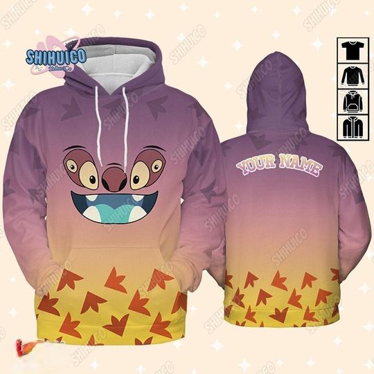 Personalized Jumba Stitch Hoodie, Jumba Disney Hoodie, Lilo Stitch 3D Hoodie