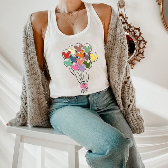 Disney Balloon Racerback , Disney Ears Tops, Disney Trip