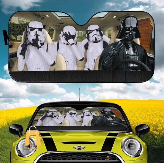 Spooky Stormtrooper' And Darth Vader Car Sun Shade, Stormtrooper' Car Sun Shade