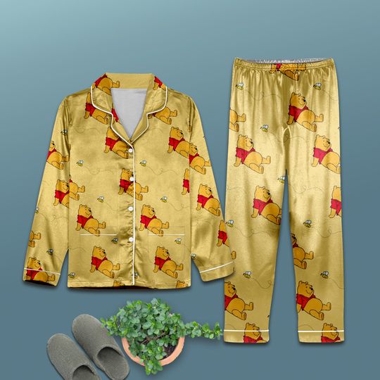Winnie Pooh Pajamas Set, Disney Pooh Pajamas Set, Winnie Pooh Night Pajamas