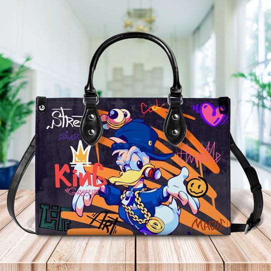 Donald Duck Disney Leather Bag, Cartoon Handbag