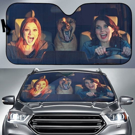 Dog Funny Seconds Before The Car Crash Car Sunshade Auto Accessories Windshield